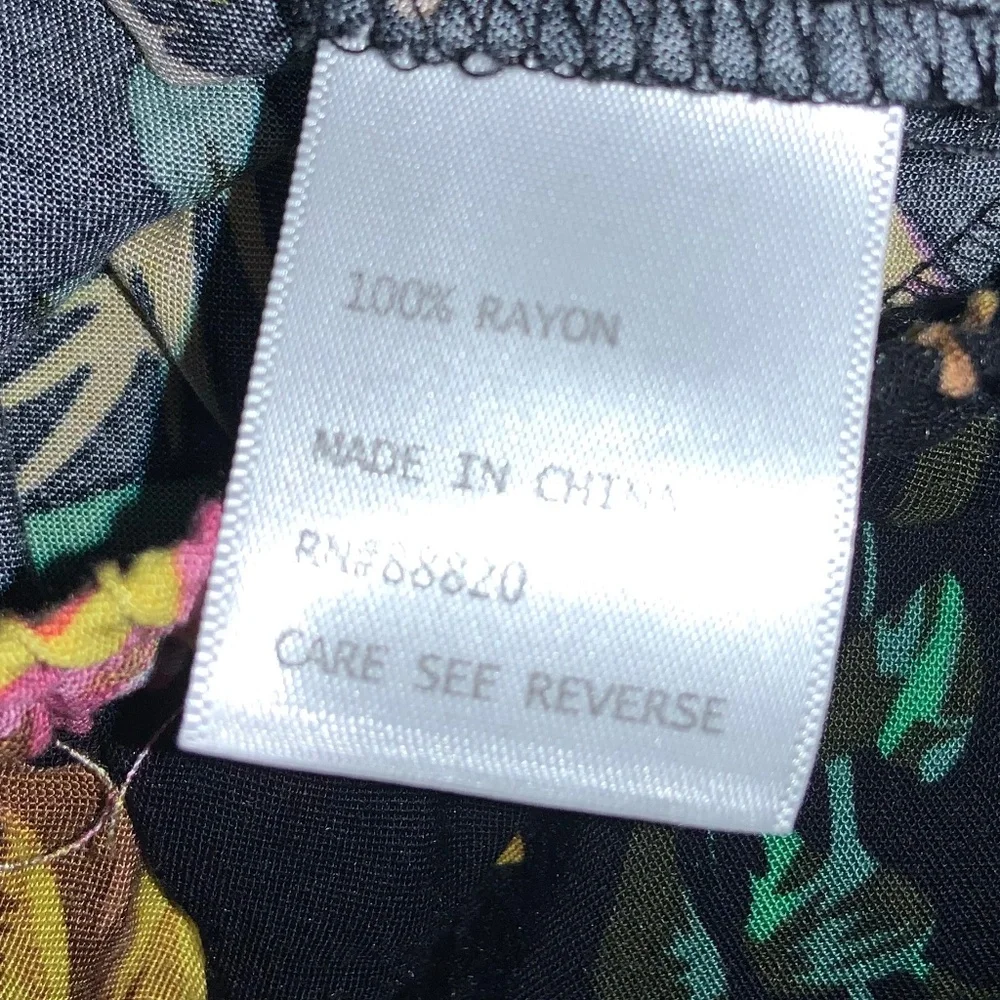 Rachel Roy tropical floral palazzo pants measures as M elastic waist drawstring - Picture 6 of 7